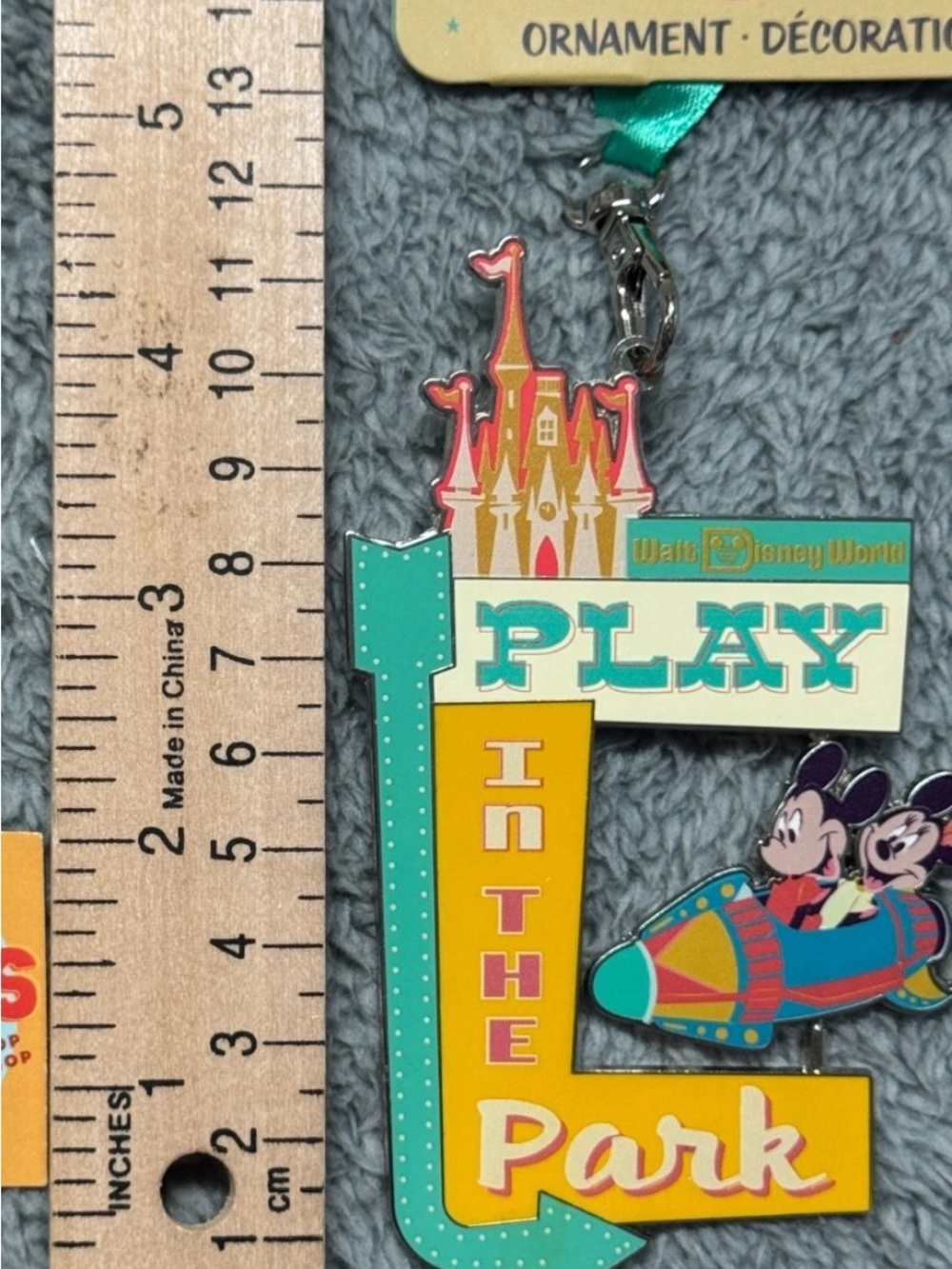 Disney Yellow Teal Blue Play in the Park Ornament Astro orbiter spinner - Picture 11 of 11